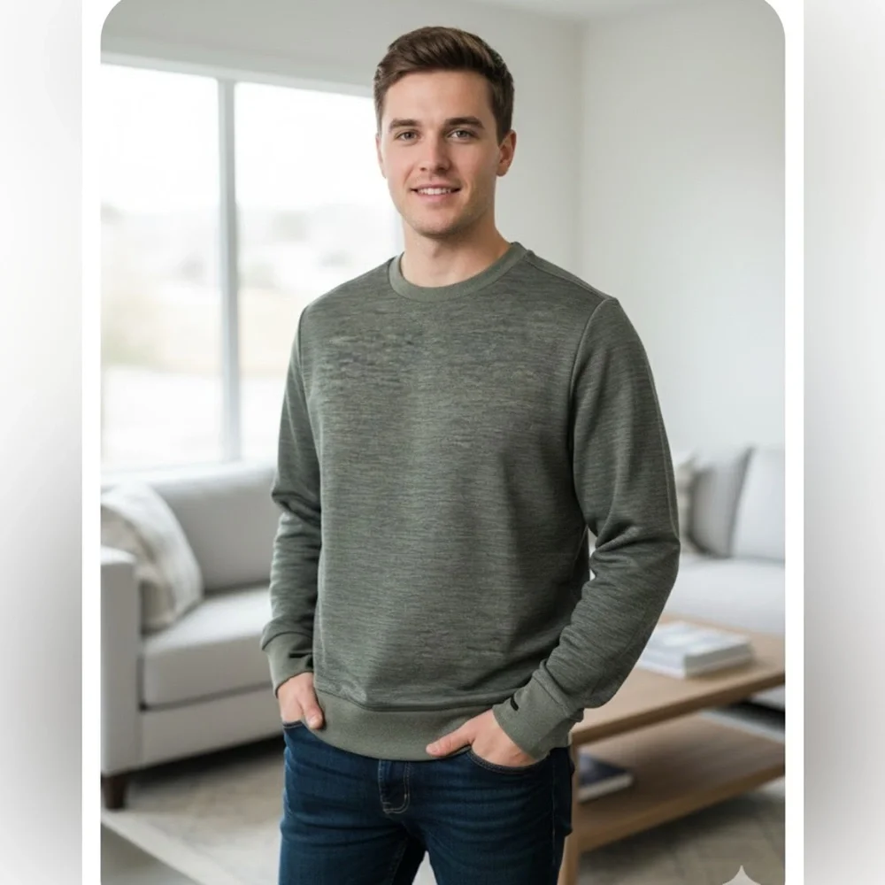 NWT Dakine Men's Sport Crewneck sweatshirt in Olive green and gray shades.Size L